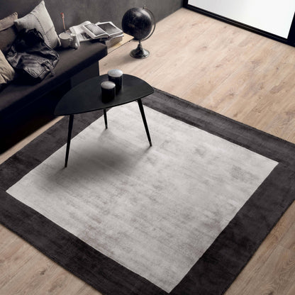 Vloerkleed Blade Border Charcoal Silver 04