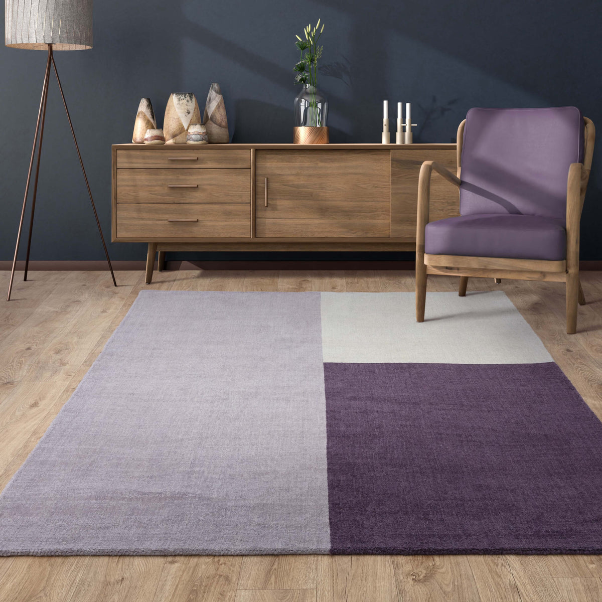 Laagpolig vloerkleed Easy Living Blox Rug Heather – leveranciersfoto