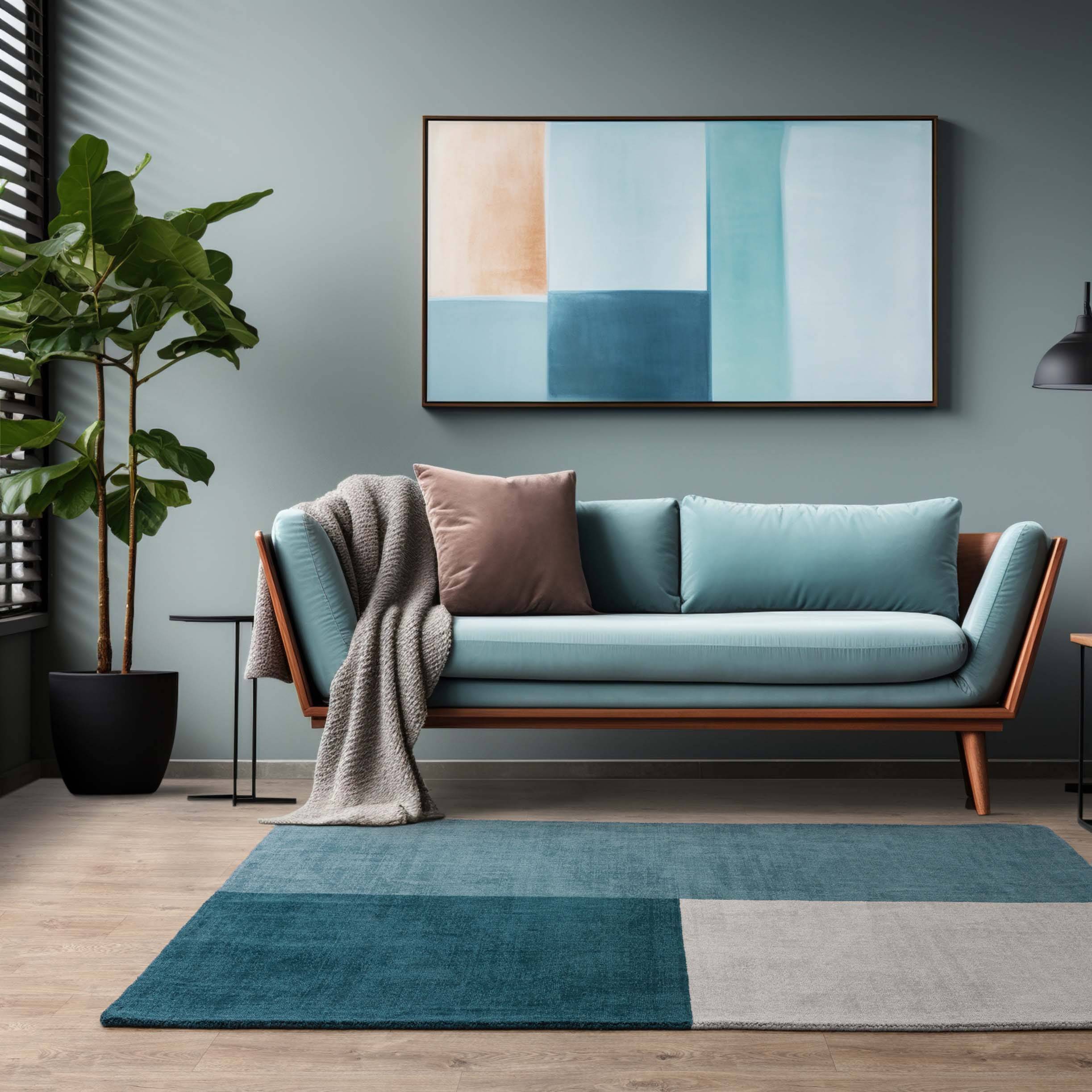 Vloerkleed Blox Teal