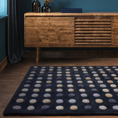 Vloerkleed Rugestiq Dotty donkerblauw – foto 2