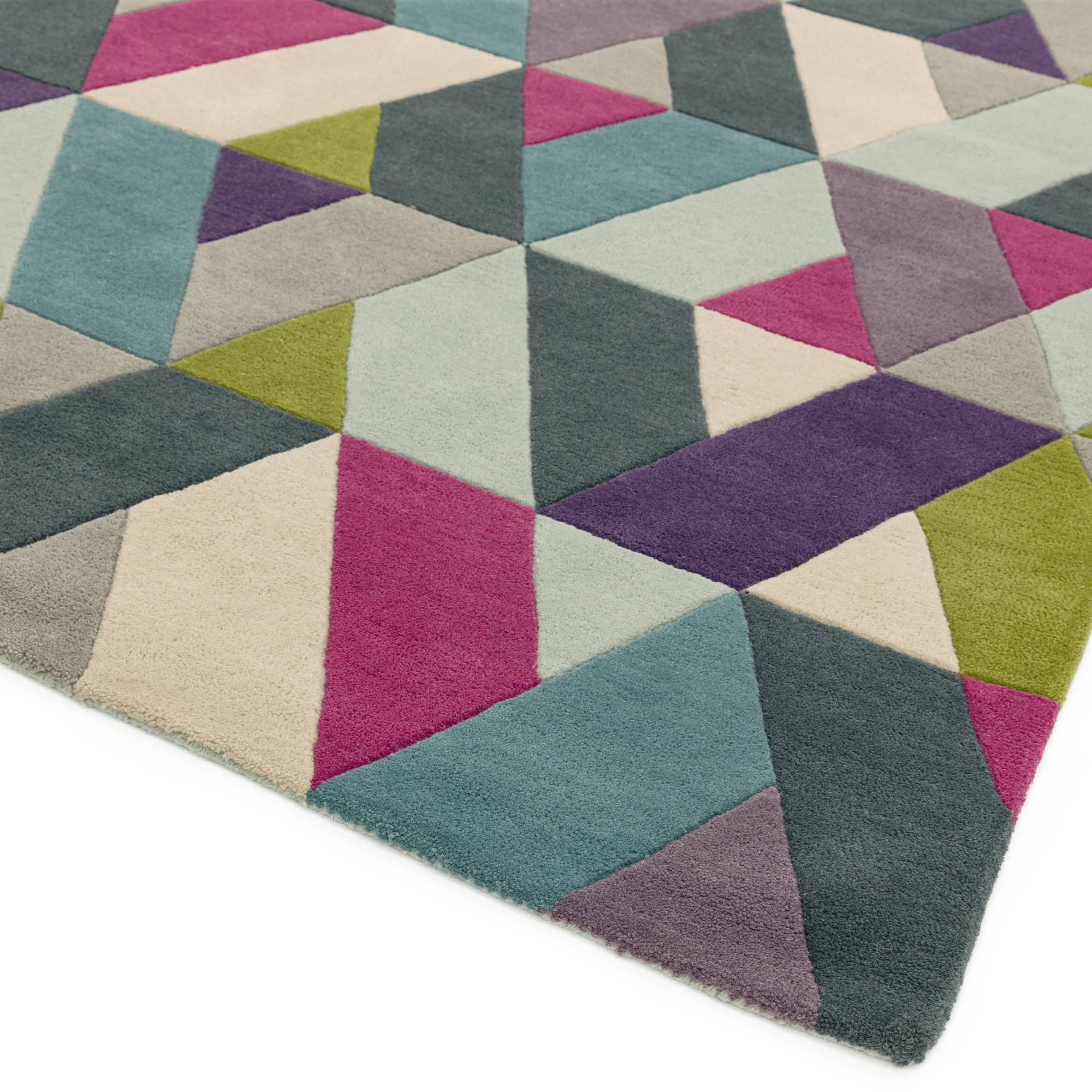 Vloerkleed Funk Runner 02 Chevron Blue Green