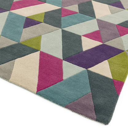 Vloerkleed Funk 02 Chevron Blue Green
