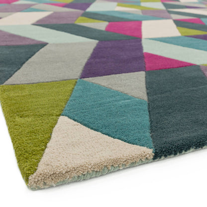Vloerkleed Funk Runner 02 Chevron Blue Green