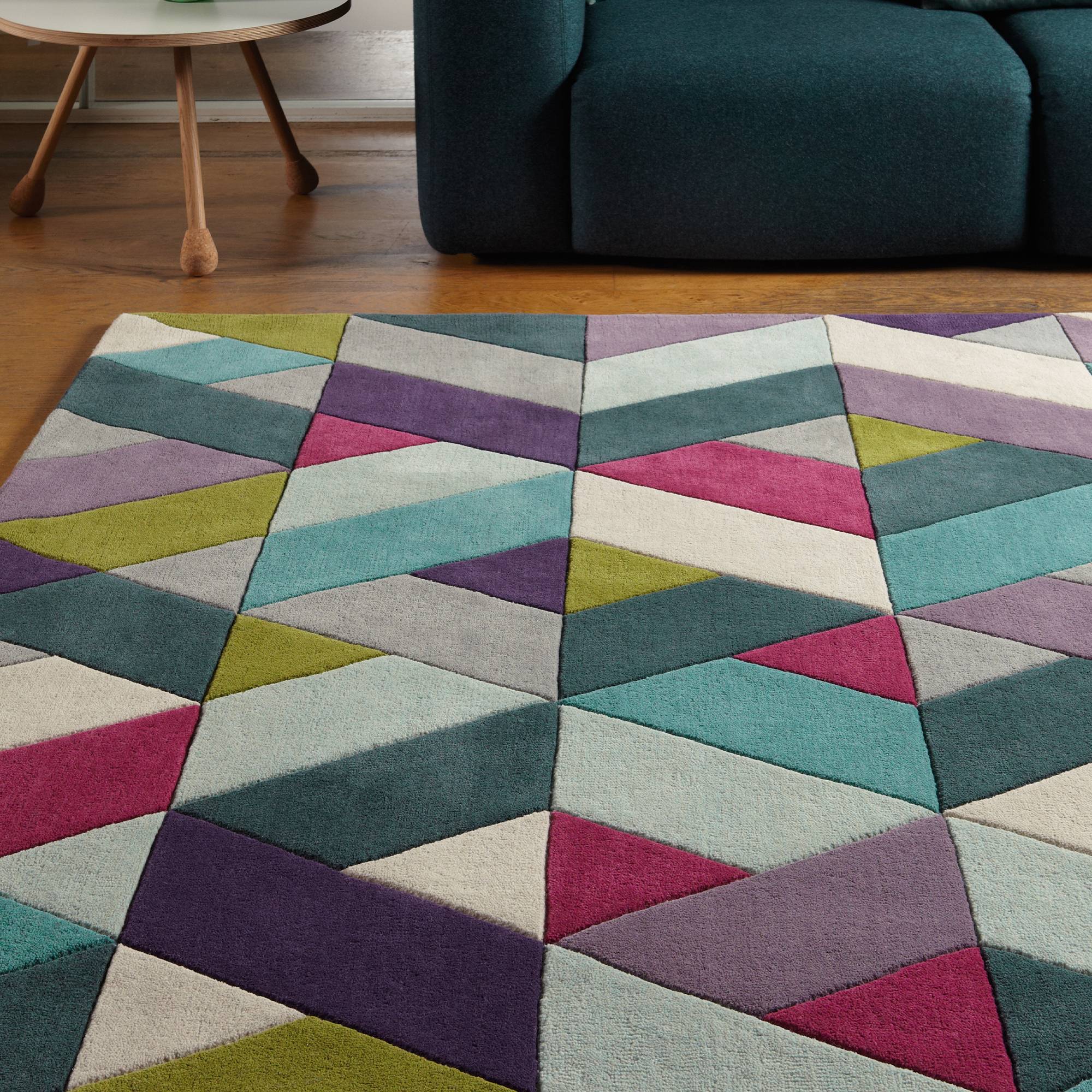 Vloerkleed Funk 02 Chevron Blue Green