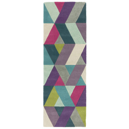 Vloerkleed Funk Runner 02 Chevron Blue Green