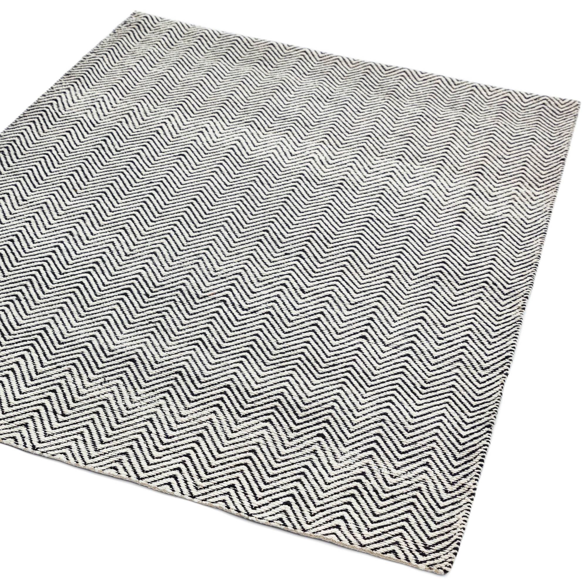 Vloerkleed Ives Black White
