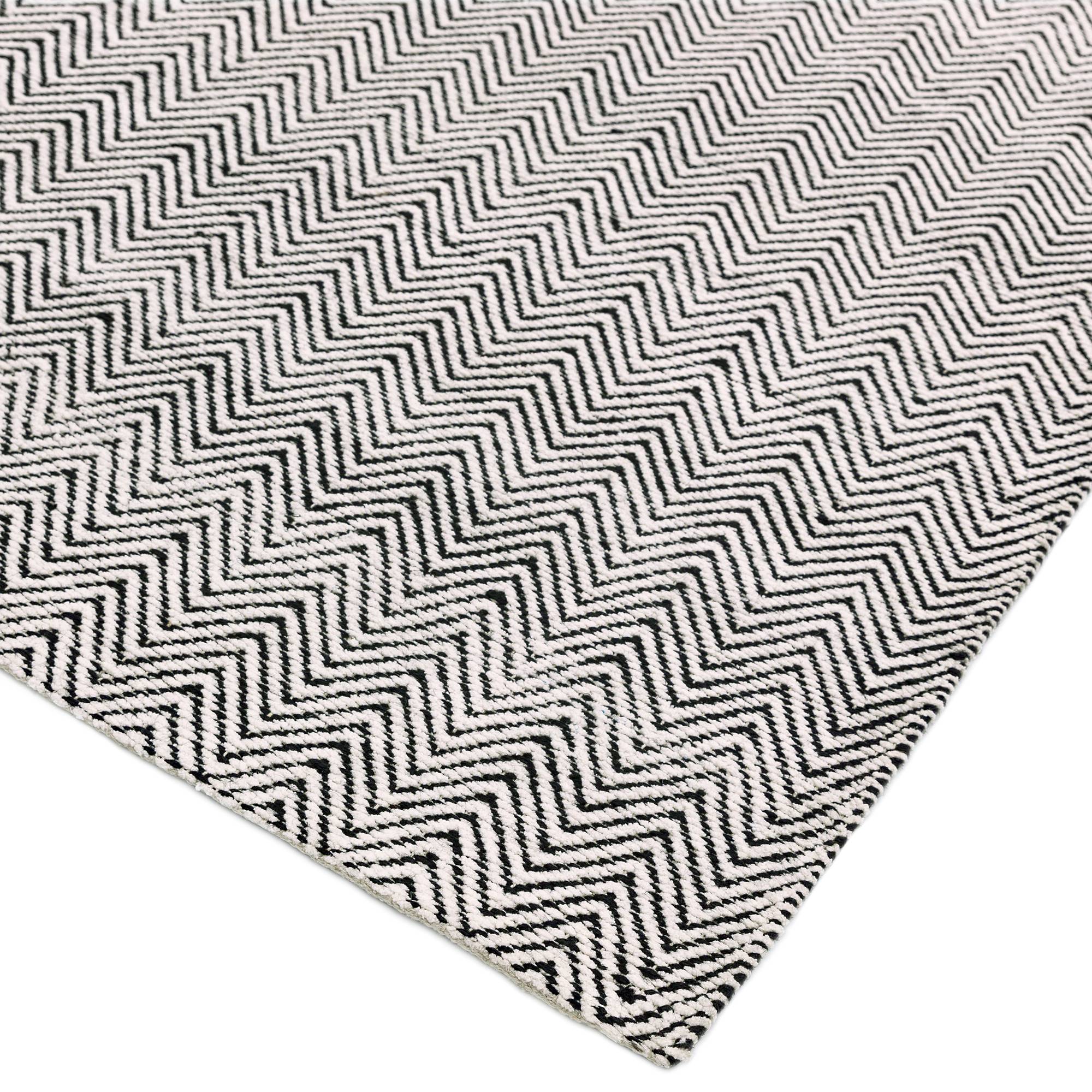Vloerkleed Ives Black White