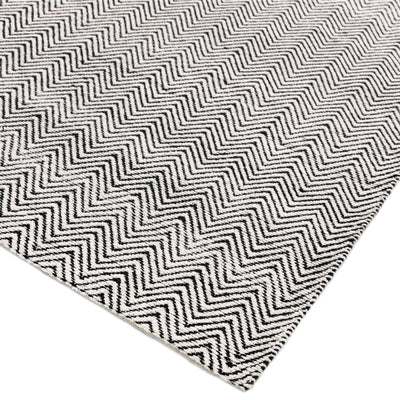 Vloerkleed Ives Runner Black White