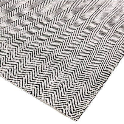 Vloerkleed Ives Runner Black White