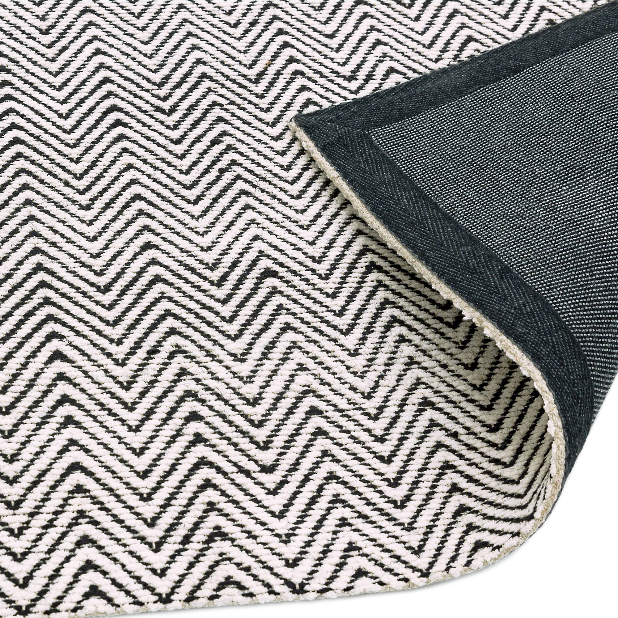 Vloerkleed Ives Runner Black White