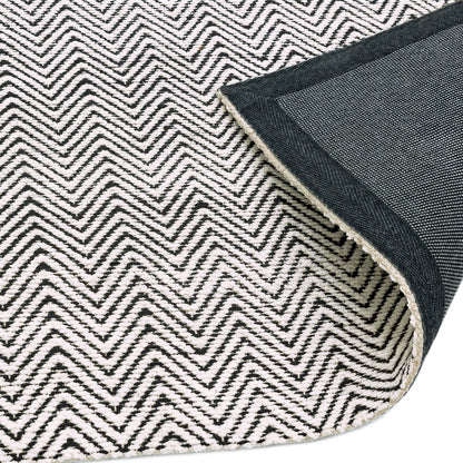 Vloerkleed Ives Runner Black White
