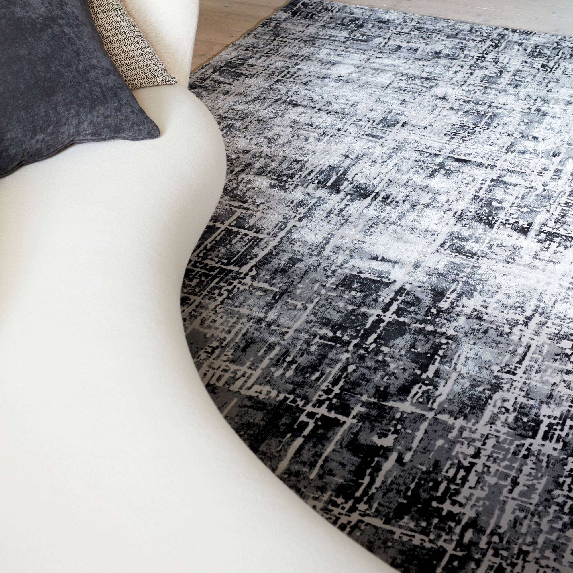 Vloerkleed Kuza Abstract Black