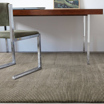 Vloerkleed Kuza Plain Stripe Khaki