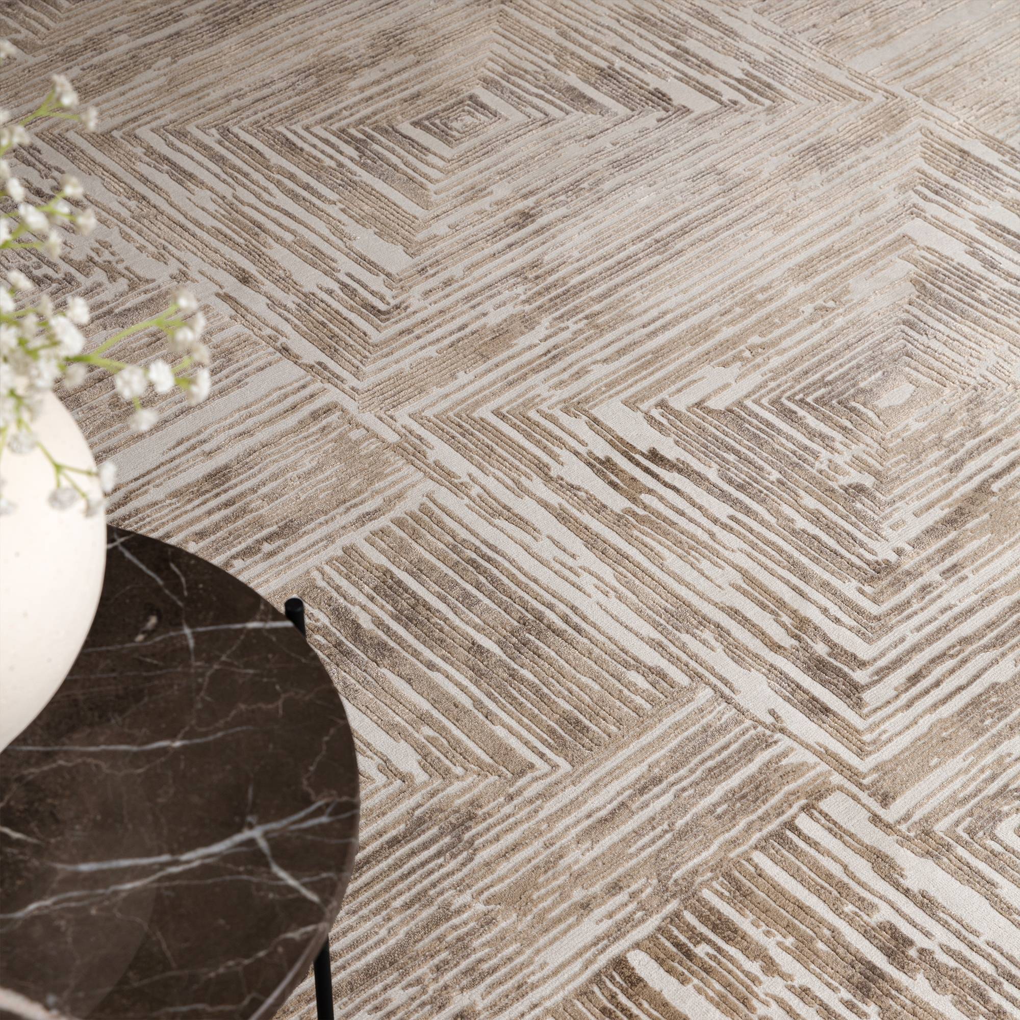 Vloerkleed Kuza Portrait Beige