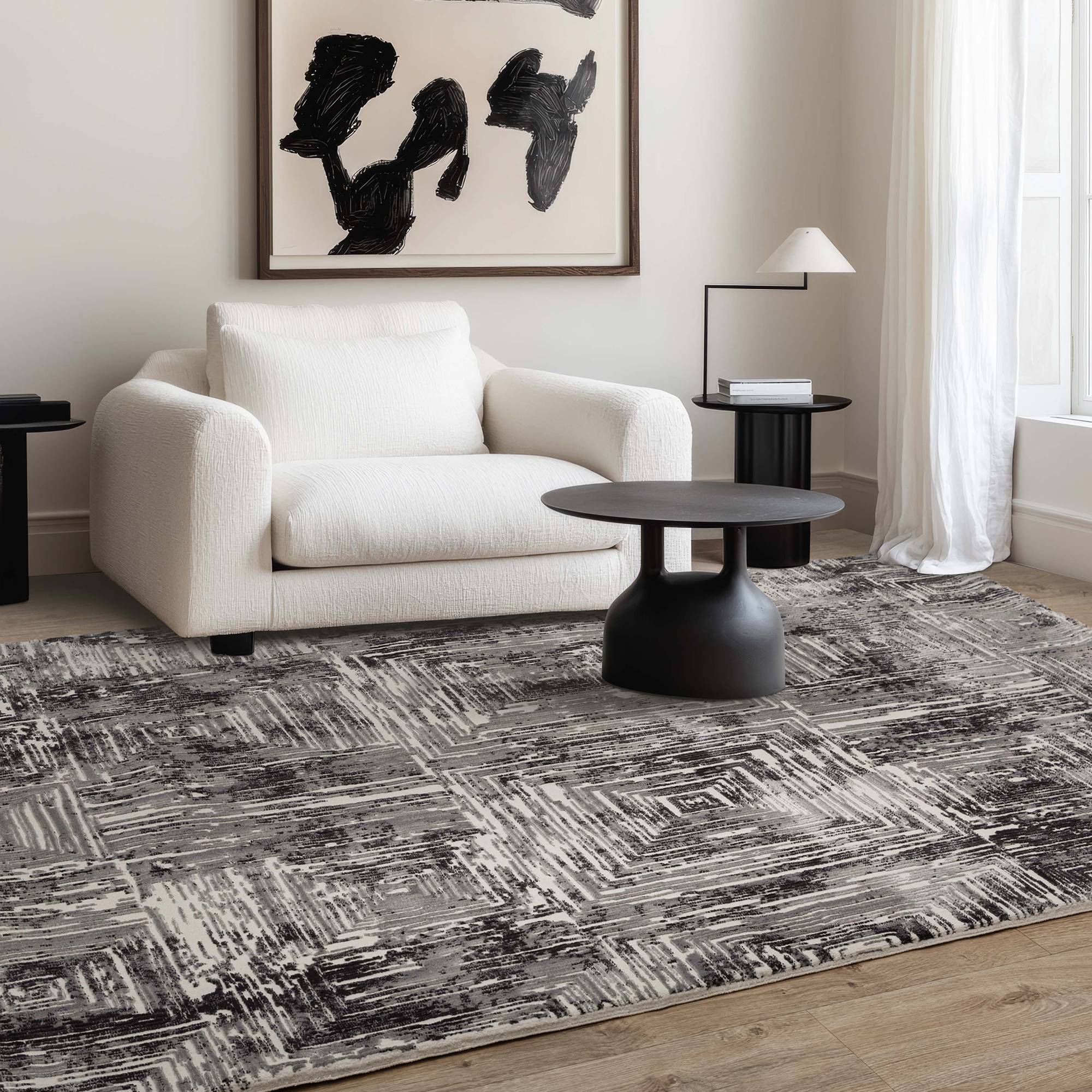 Vloerkleed Kuza Portrait Grey