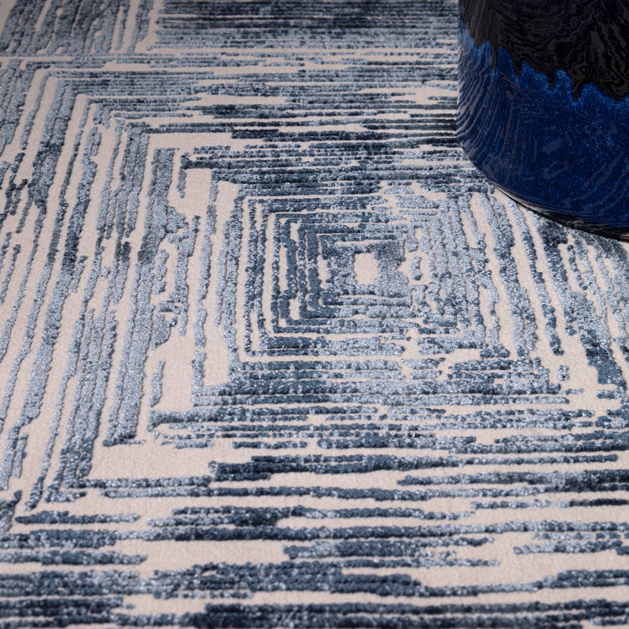 Vloerkleed Kuza Portrait Navy