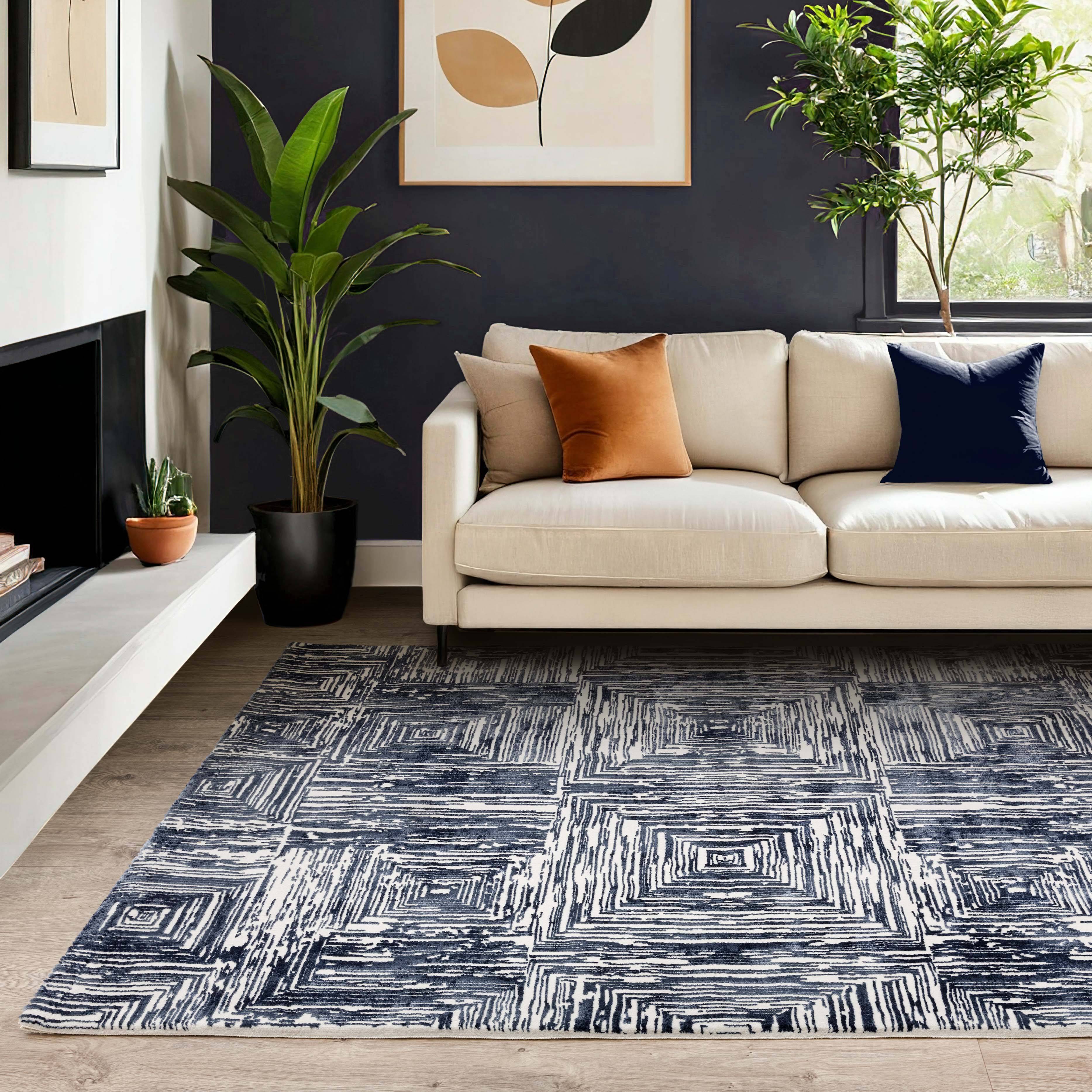 Vloerkleed Kuza Portrait Navy