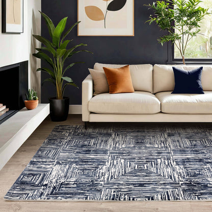 Vloerkleed Kuza Portrait Navy