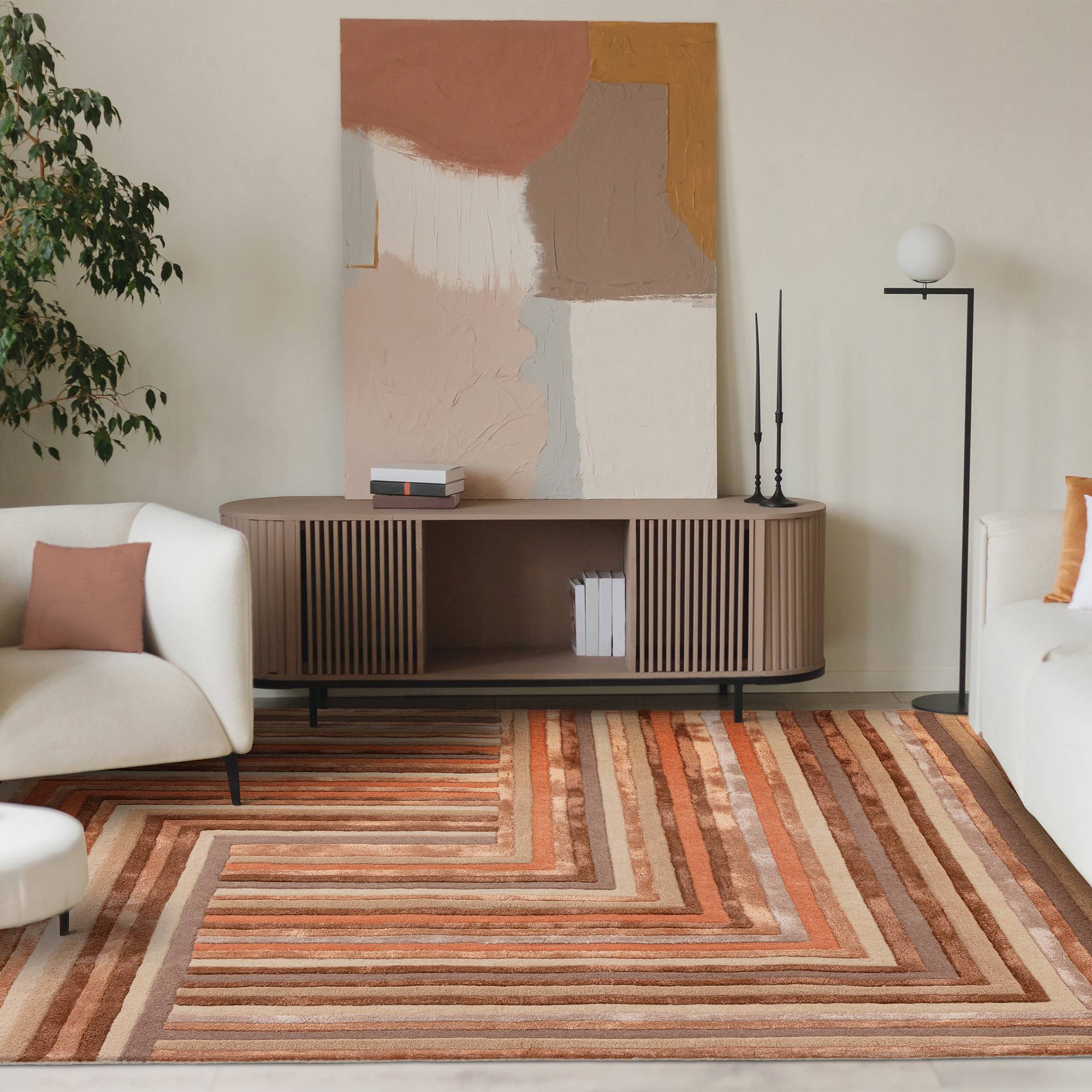 Vloerkleed Matrix 80 Network Terracotta