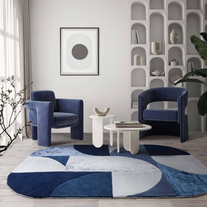Vloerkleed Matrix 74 Oval Indigo