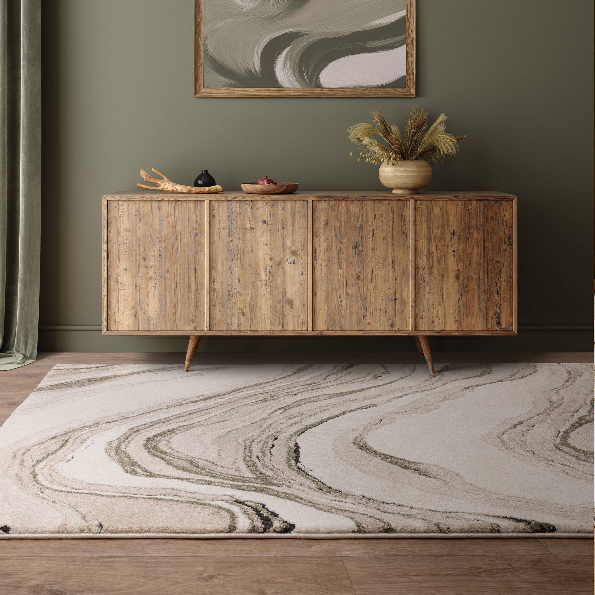 Vloerkleed Mirage Quartz Green
