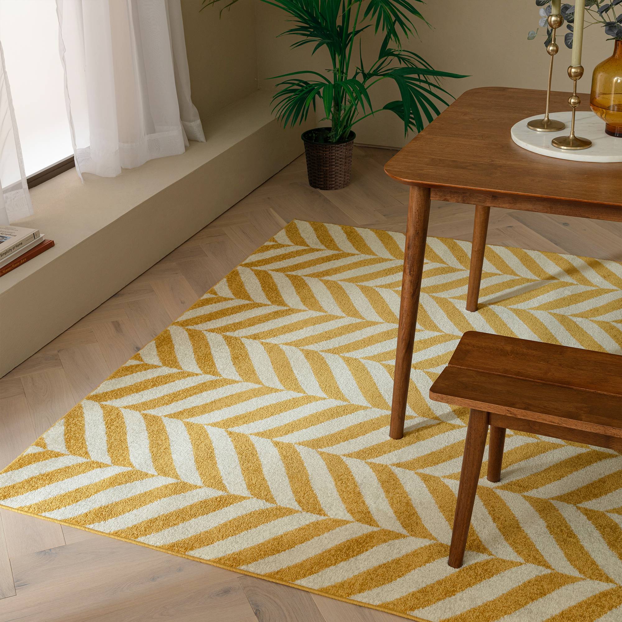 Vloerkleed Muse Yellow Chevron MU08