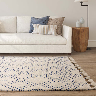 Vloerkleed Rugestiq Nepal crème blauw ruit – foto 2
