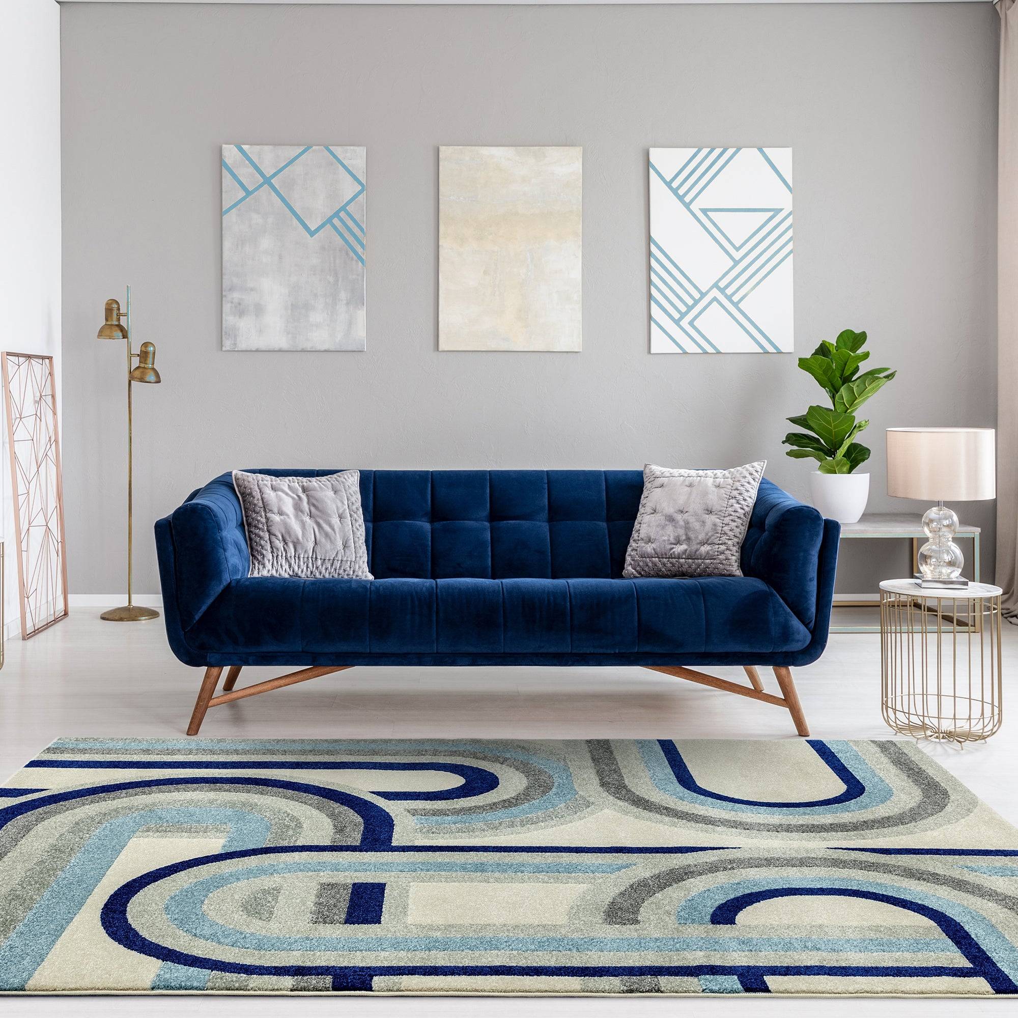 Vloerkleed Nova Retro Blue NV30