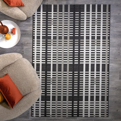 Vloerkleed Rugestiq Patio zwart raster voor binnen en buiten PAT22 – foto 2