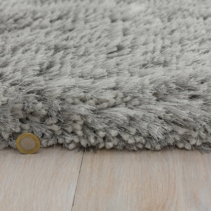 Vloerkleed Plush Circle Silver (Circle)