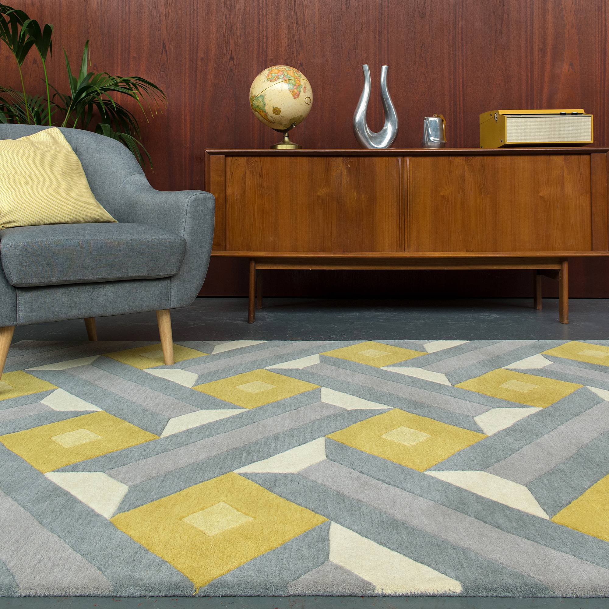 Vloerkleed Reef Runner RF01 Motif Ochre Grey