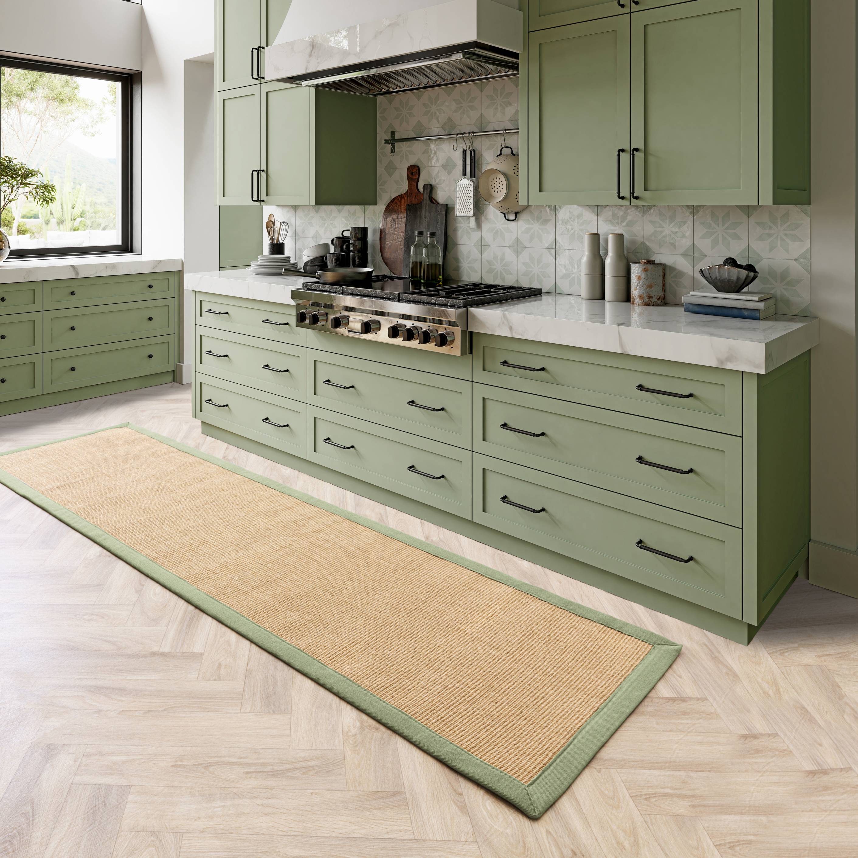 Vloerkleed Sisal Linen/Sage