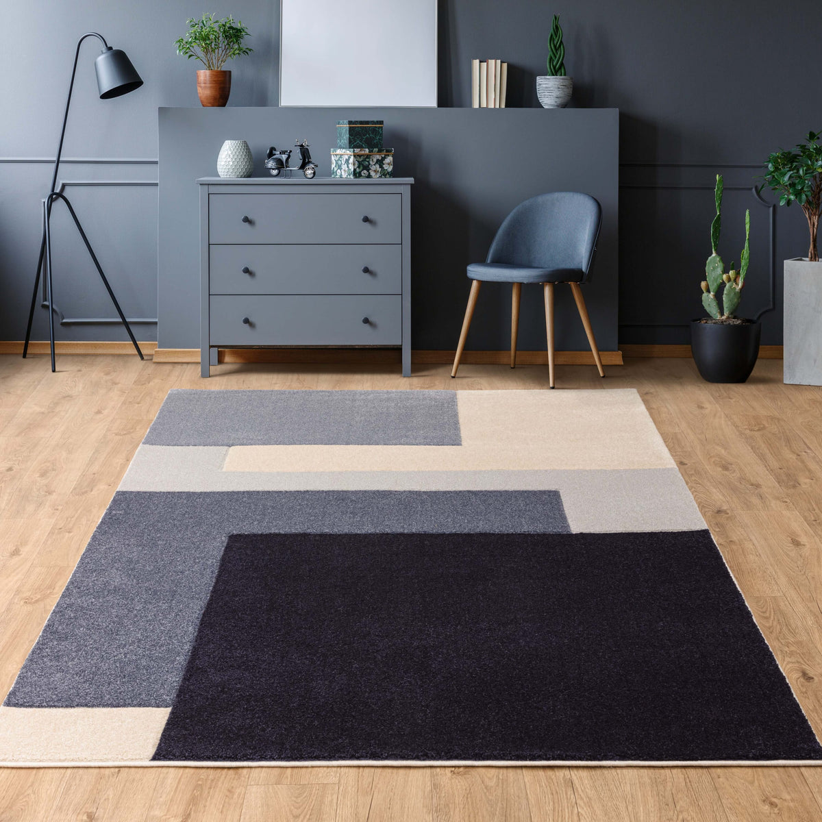 Vloerkleed Rugestiq Sketch blokken blauw SK13 – foto 2