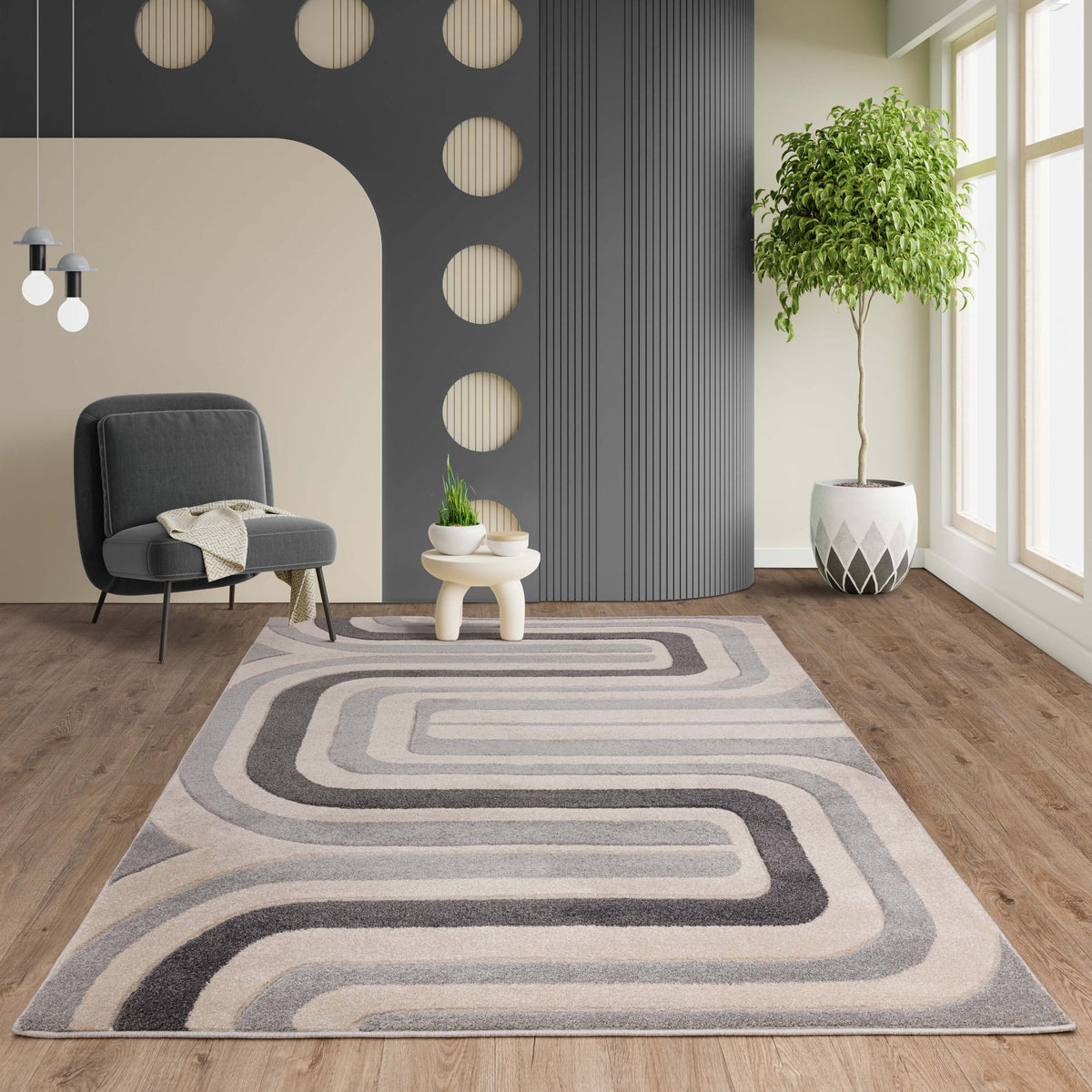 Vloerkleed Rugestiq Sketch contour grijs SK17 – foto 2