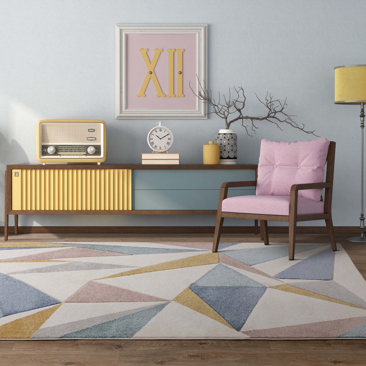 Vloerkleed Rugestiq Sketch caleidoscoop Pastel SK20 – foto 2