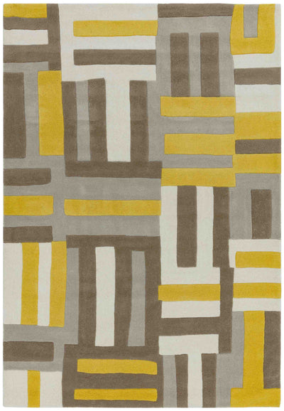 Laagpolig vloerkleed Easy Living Matrix Code Yellow