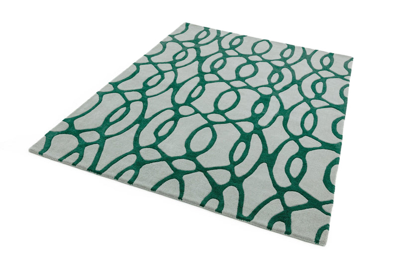 Laagpolig vloerkleed Easy Living Matrix Wire Green