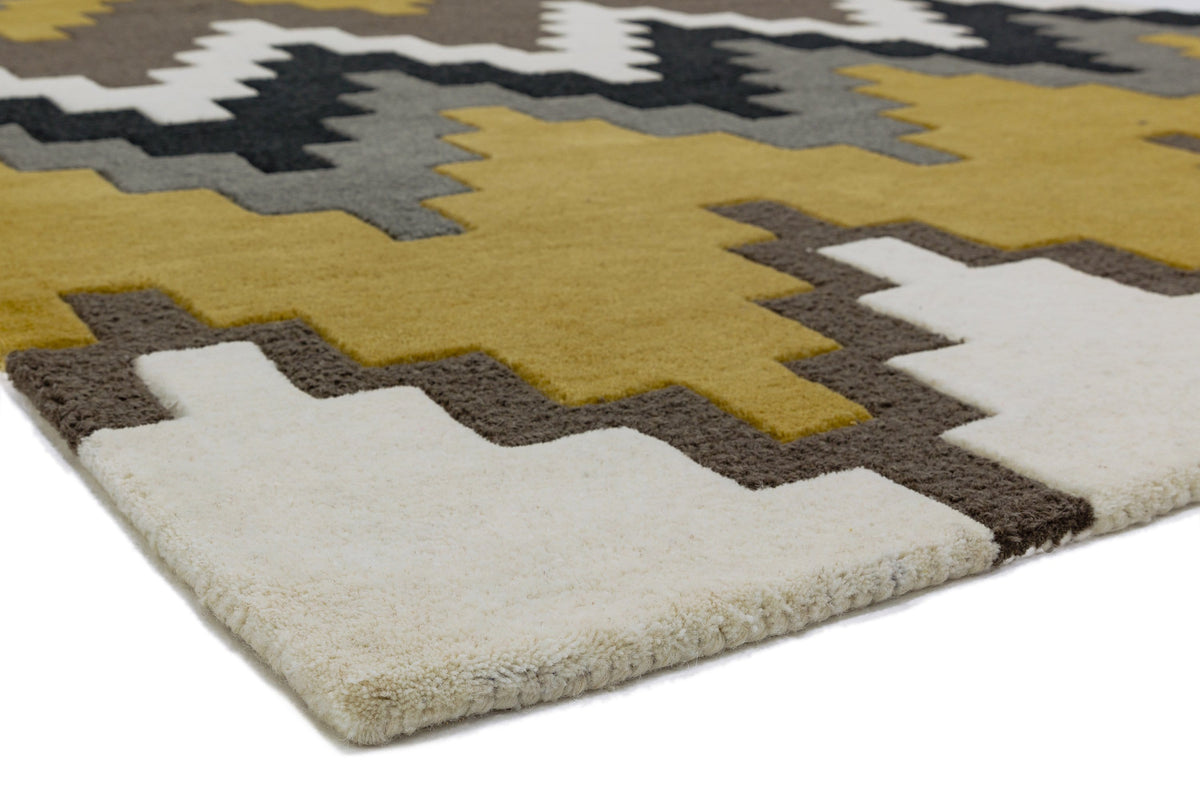 Laagpolig vloerkleed Easy Living Matrix Cuzzo Mustard