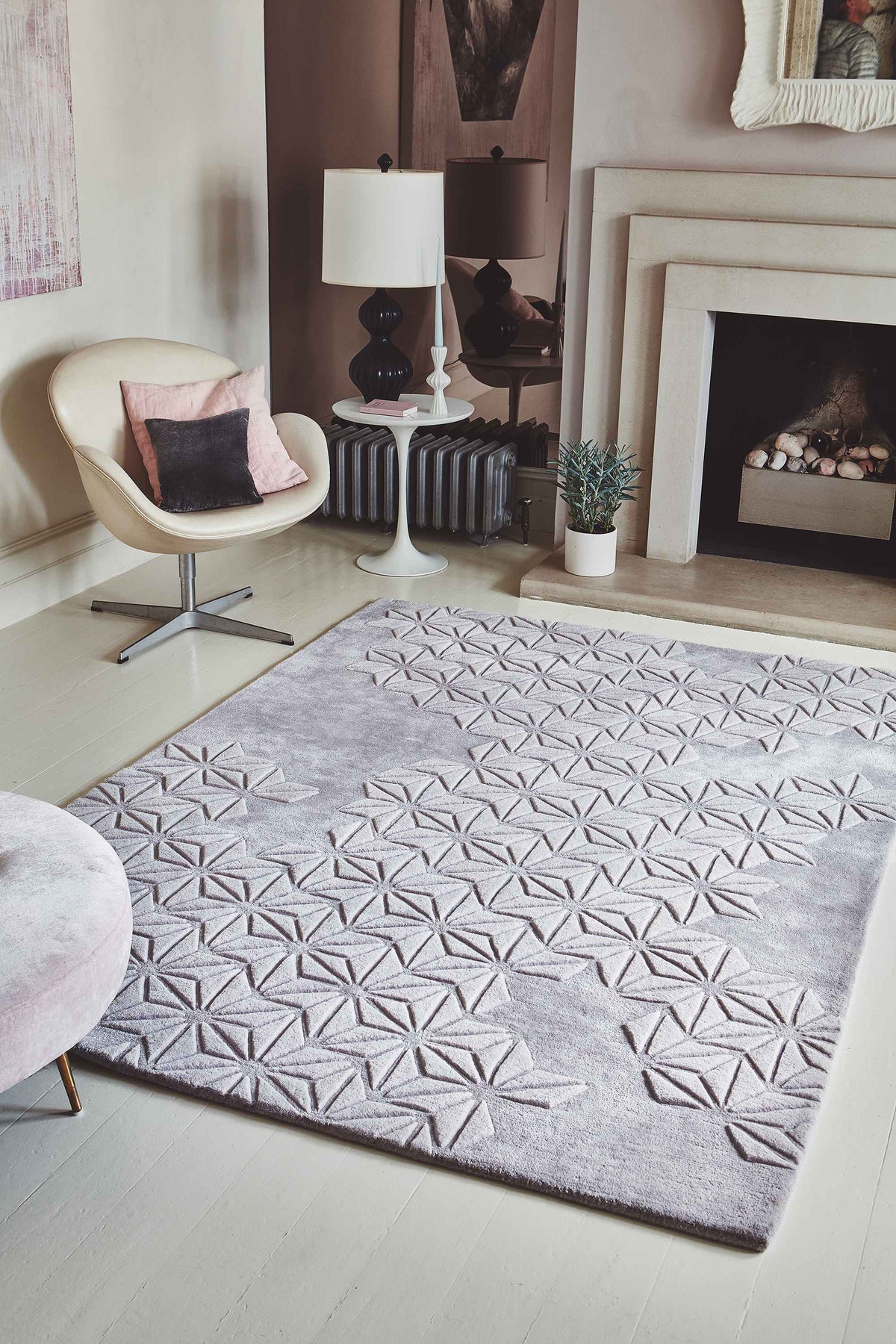 Laagpolig vloerkleed Easy Living Starburst Rug lilac