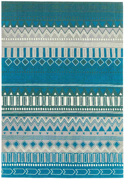Laagpolig vloerkleed Easy Living Onix 16 Tribal Mix Teal