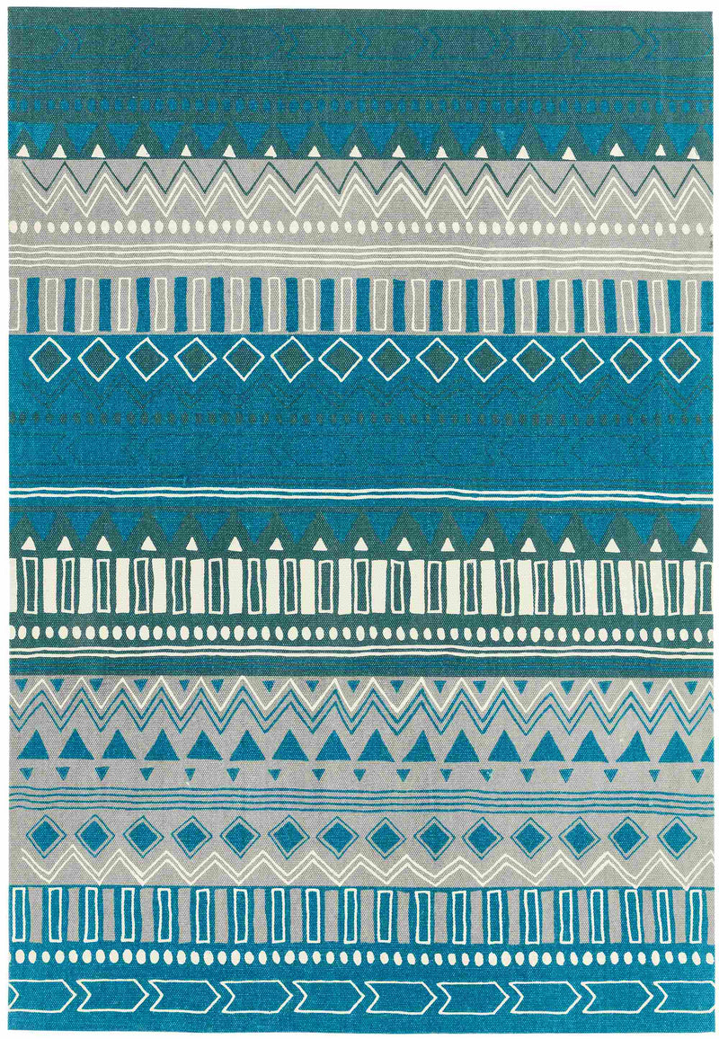 Laagpolig vloerkleed Easy Living Onix 16 Tribal Mix Teal