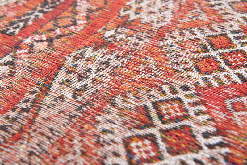 Laagpolig vloerkleed Louis de Poortere 9115 Antiquarian Kelim Fez Red