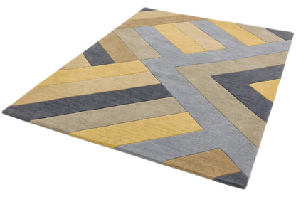 Laagpolig vloerkleed Easy Living Reef Big Zig Ochre Grey