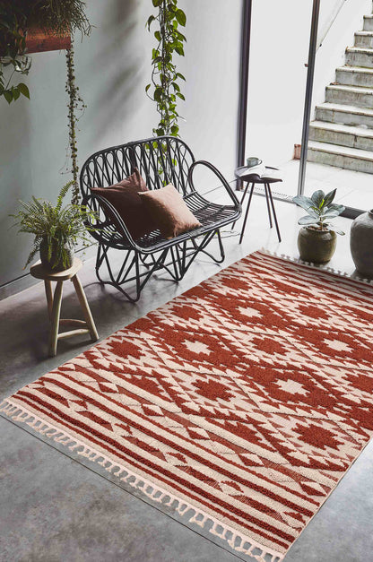 Laagpolig vloerkleed Easy Living Taza Rug Terracotta