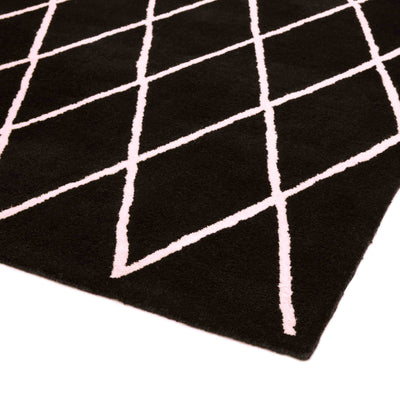 Laagpolig vloerkleed Easy Living Albany Diamond Black