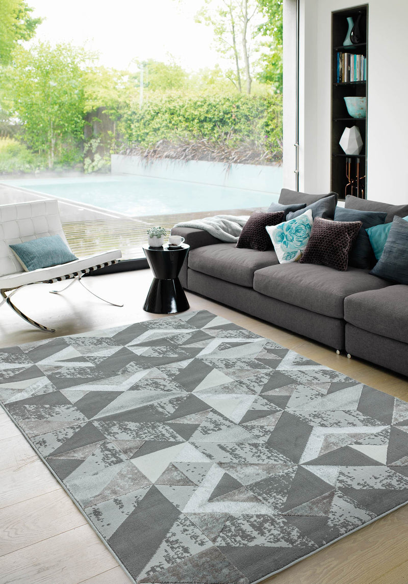 Laagpolig vloerkleed Easy Living Orion or009 Flag Silver