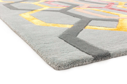 Laagpolig vloerkleed Easy Living Matrix Hexagon Silver