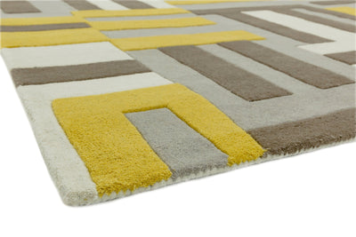 Laagpolig vloerkleed Easy Living Matrix Code Yellow