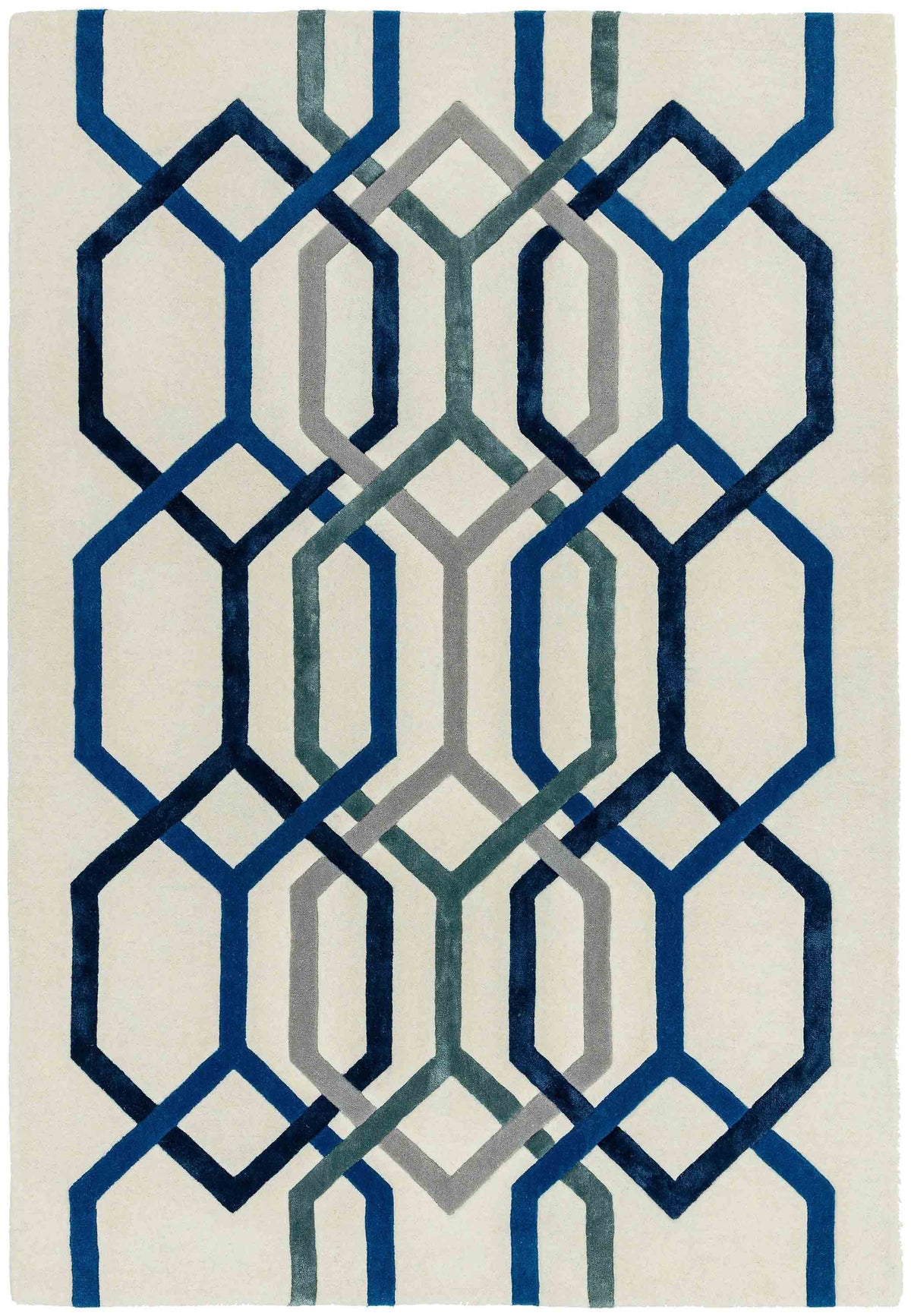 Laagpolig vloerkleed Easy Living Matrix Hexagon White