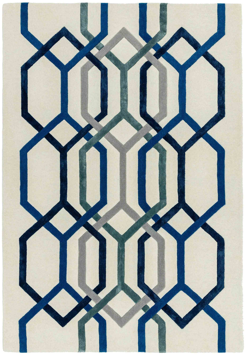 Laagpolig vloerkleed Easy Living Matrix Hexagon White
